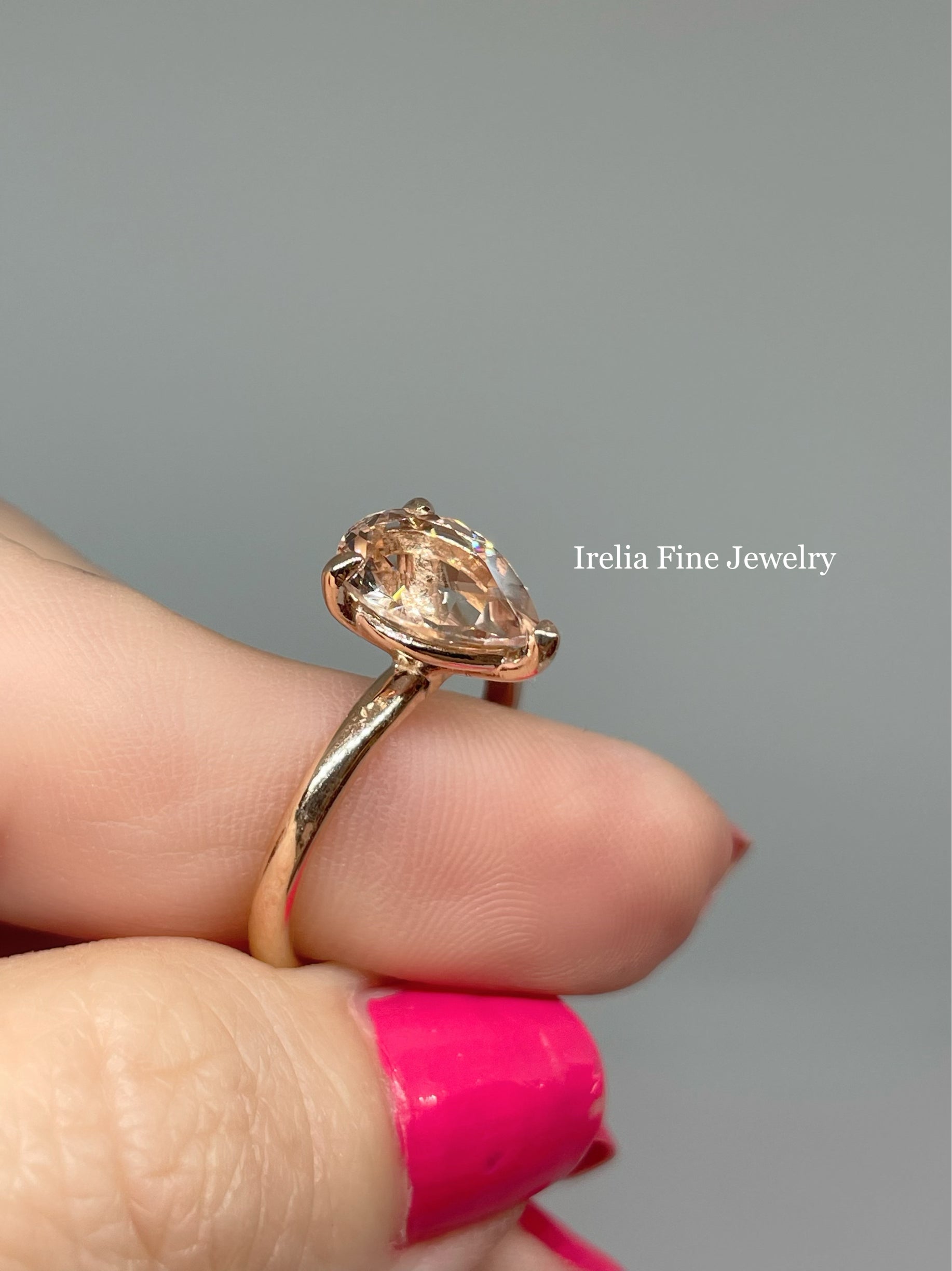 2 carat Morganite Engagement Ring 