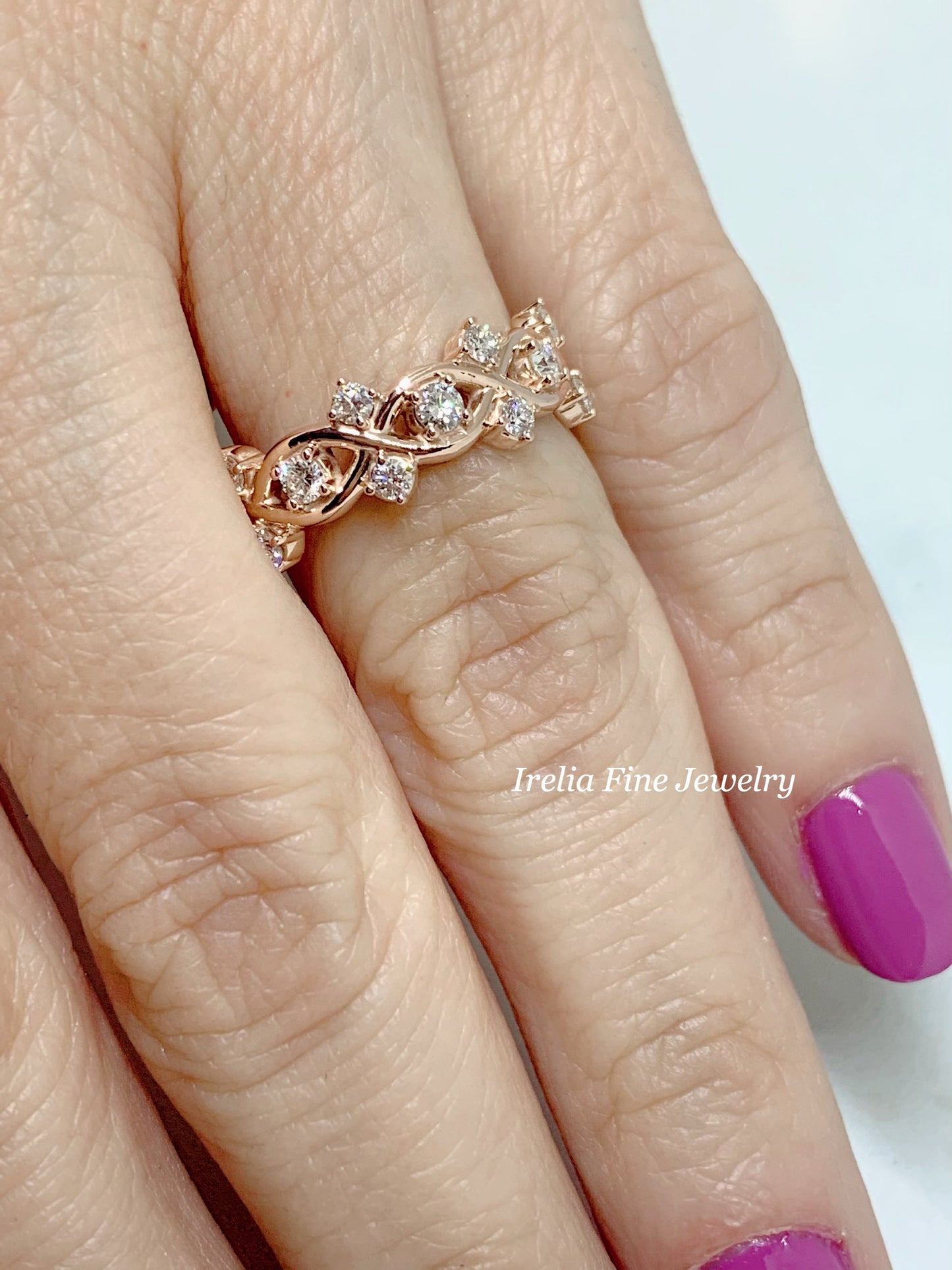 14k Gold 3/4 Diamond Anniversary Band, Ring Size 7